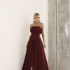 VESTIDO MIDI HELENA SAIA ASSIMÉTRICA - VINHO