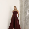 VESTIDO MIDI HELENA SAIA ASSIMÉTRICA - VINHO