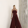 VESTIDO MIDI HELENA SAIA ASSIMÉTRICA - VINHO