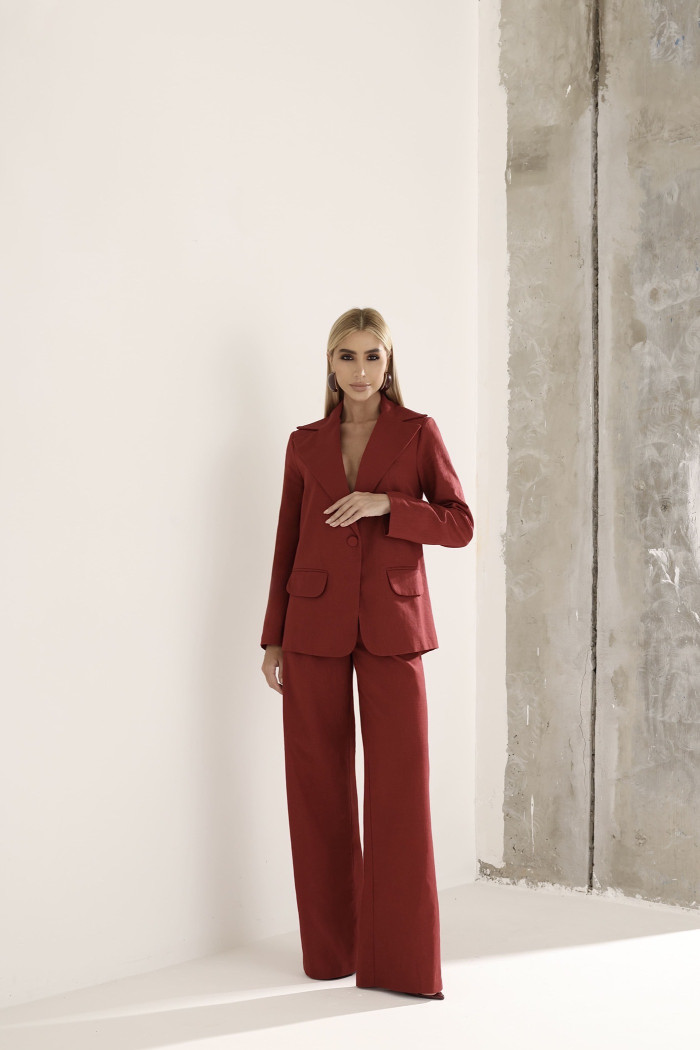 CONJUNTO FILIPA BLAZER E CALÇA LINHO - MARSALA