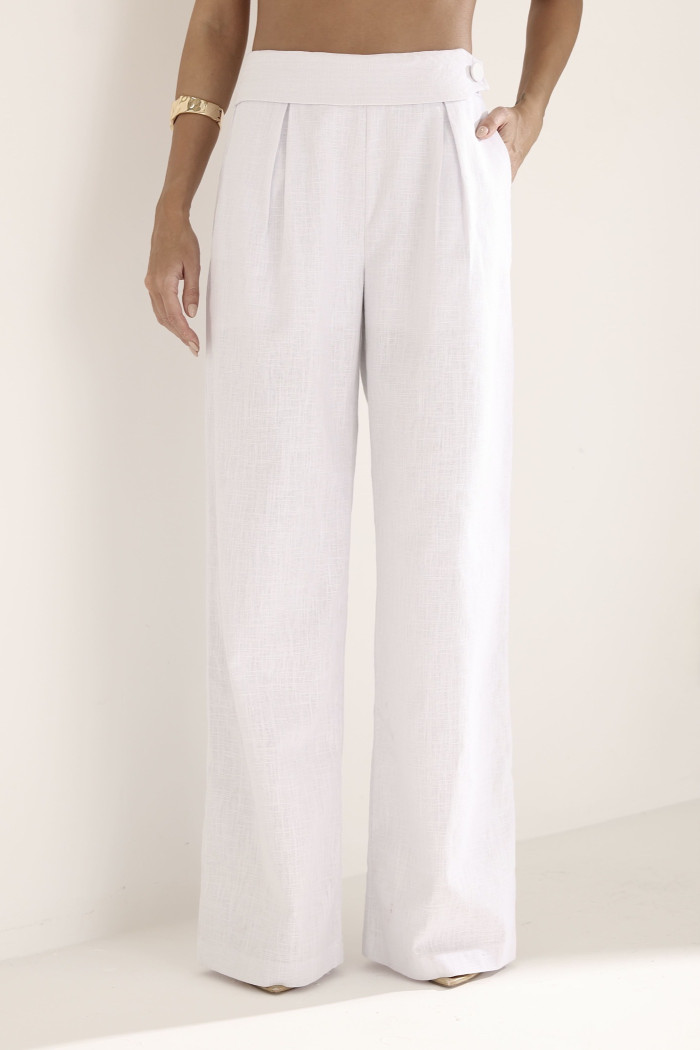 CONJUNTO FILIPA BLAZER E CALÇA LINHO - BRANCO