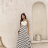 VESTIDO LONGO SAIA LISTRADA CANCUN - AZUL NOITE