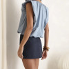 SHORT SAIA ALFAIATARIA GABY - AZUL MARINHO