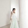 VESTIDO LONGO EM LAISE CURAÇAO COM BABADOS - VERDE LIMÃO