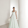 VESTIDO LONGO EM LAISE CURAÇAO COM BABADOS - VERDE LIMÃO