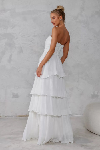 VESTIDO ESPANHA LONGO T.Q.C CAMADAS - OFF WHITE