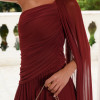VESTIDO LONGO UM OMBRO SOPHIA - VINHO