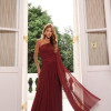 VESTIDO LONGO UM OMBRO SOPHIA - VINHO