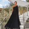 VESTIDO LONGO UM OMBRO SOPHIA - PRETO