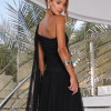 VESTIDO LONGO UM OMBRO SOPHIA - PRETO