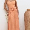 VESTIDO LONGO COM CHOKER SAIA PLISSADA SUZANA - TANGERINA