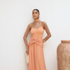 VESTIDO LONGO COM CHOKER SAIA PLISSADA SUZANA - TANGERINA
