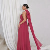 VESTIDO DE FESTA LONGO COM CALDA GISELE - GOIABA
