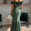 VESTIDO DE FESTA FRANÇA OMBRO A OMBRO - VERDE OLIVA