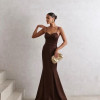 VESTIDO DE FESTA LONGO INGLATERRA FLOWERS - MARROM