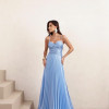 VESTIDO DE FESTA TANGARÁ PLISSADO - AZUL SERENITY
