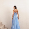 VESTIDO DE FESTA TANGARÁ PLISSADO - AZUL SERENITY