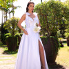 VESTIDO DE FESTA VANCOUVER ZIBELINE GLOW LAÇO NOIVINHAS - OFF WHITE