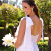 VESTIDO DE FESTA VANCOUVER ZIBELINE GLOW LAÇO NOIVINHAS - OFF WHITE