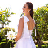 VESTIDO DE FESTA VANCOUVER ZIBELINE GLOW LAÇO NOIVINHAS - OFF WHITE