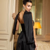 VESTIDO DE FESTA CAMILLE TAFETÁ CHOKER - PRETO