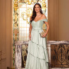 VESTIDO DE FESTA LIZ OMBRO A OMBRO - VERDE MENTA