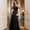 VESTIDO LUXUS DIAMOND UM OMBRO - PRETO