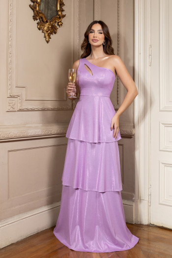VESTIDO LUXUS DIAMOND UM OMBRO - LAVANDA