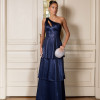VESTIDO LUXUS DIAMOND UM OMBRO - AZUL MARINHO