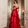 VESTIDO DE FESTA MYKONOS ZIBELINE CAMADAS - VERMELHO
