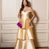VESTIDO DE FESTA MYKONOS ZIBELINE CAMADAS - AMARELO