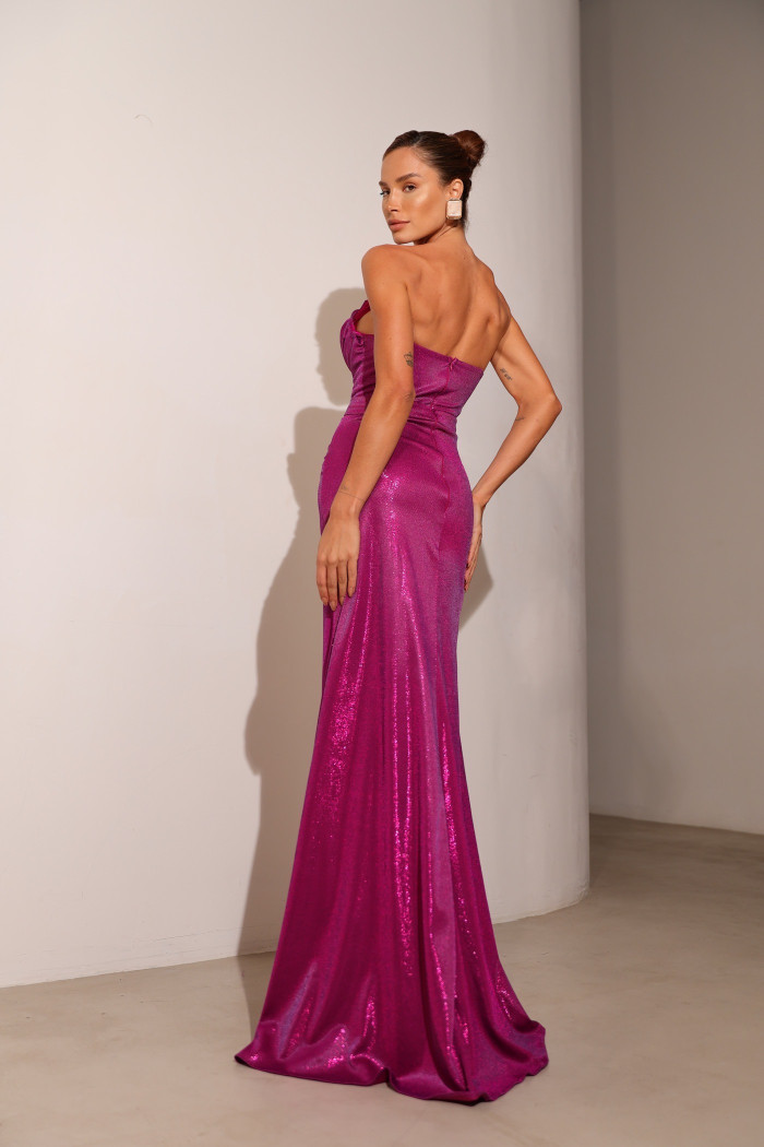 VESTIDO DE FESTA DIAMOND T.Q.C. - FÚCSIA