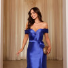 VESTIDO DE FESTA EMMELINE ZIBELINE OMBRO A OMBRO - AZUL ROYAL