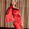 VESTIDO DE FESTA LOS ANGELES CREPE ACETINADO - VERMELHO