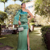 VESTIDO DE FESTA LOS ANGELES CREPE ACETINADO - VERDE OLIVA