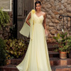 VESTIDO DE FESTA ORQUIDEA CREPE MUSSELINE - AMARELO