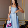 VESTIDO MIDI SINGAPURA ZIBELINE FAIXA AMARRAÇÃO - AZUL SERENITY