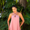 VESTIDO VALENTINA CREPE MUSSELINE - ROSA CANELA
