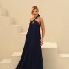VESTIDO VALENTINA CREPE MUSSELINE - AZUL MARINHO
