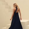 VESTIDO VALENTINA CREPE MUSSELINE - AZUL MARINHO