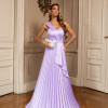 VESTIDO DE FESTA UM OMBRO CREPE VOGUE - LAVANDA