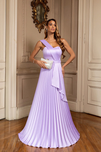 VESTIDO DE FESTA UM OMBRO CREPE VOGUE - LAVANDA