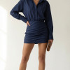 VESTIDO AMANDA TRICOLINE FINESSE - AZUL MARINHO