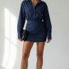 VESTIDO AMANDA TRICOLINE FINESSE - AZUL MARINHO