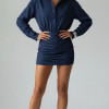 VESTIDO AMANDA TRICOLINE FINESSE - AZUL MARINHO