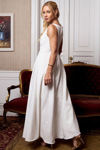VESTIDO ELIZA LONGO MILANO NOIVINHAS - OFF WHITE