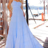 VESTIDO FLÁVIA LONGO DRAPEADO CHIFFON - AZUL SERENITY
