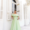 VESTIDO DE FESTA PAULA CREPE ACETINADO PLUS SIZE - VERDE MENTA